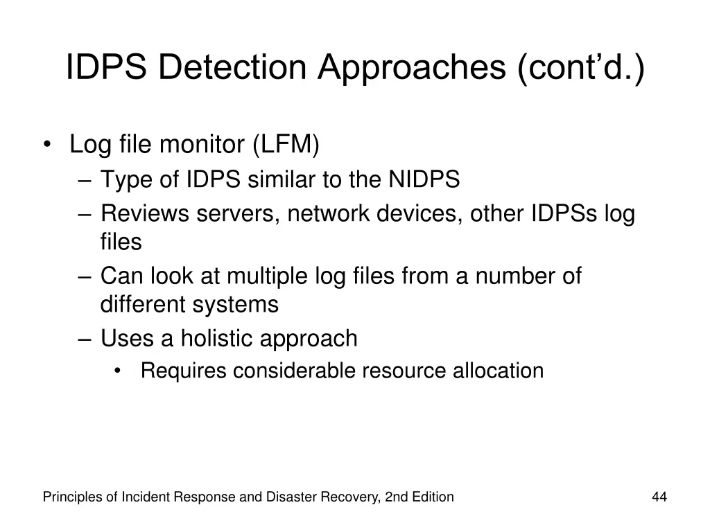 idps detection approaches cont d 1