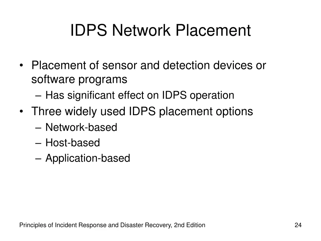 idps network placement