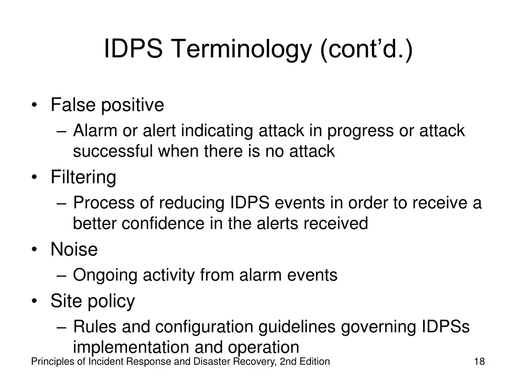idps terminology cont d 1