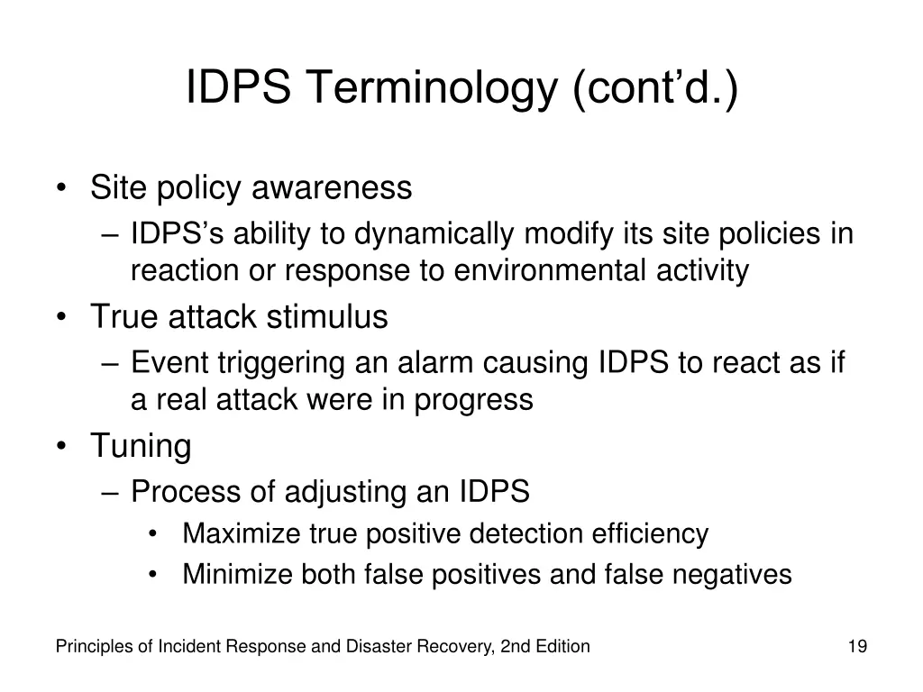 idps terminology cont d 2