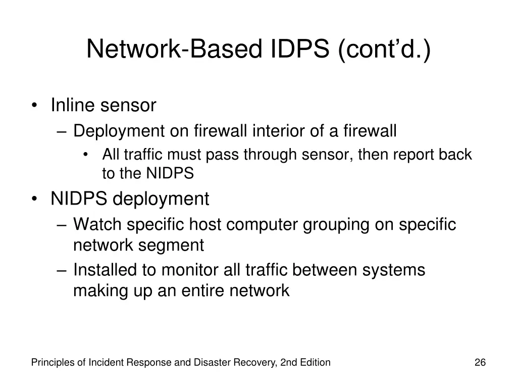 network based idps cont d