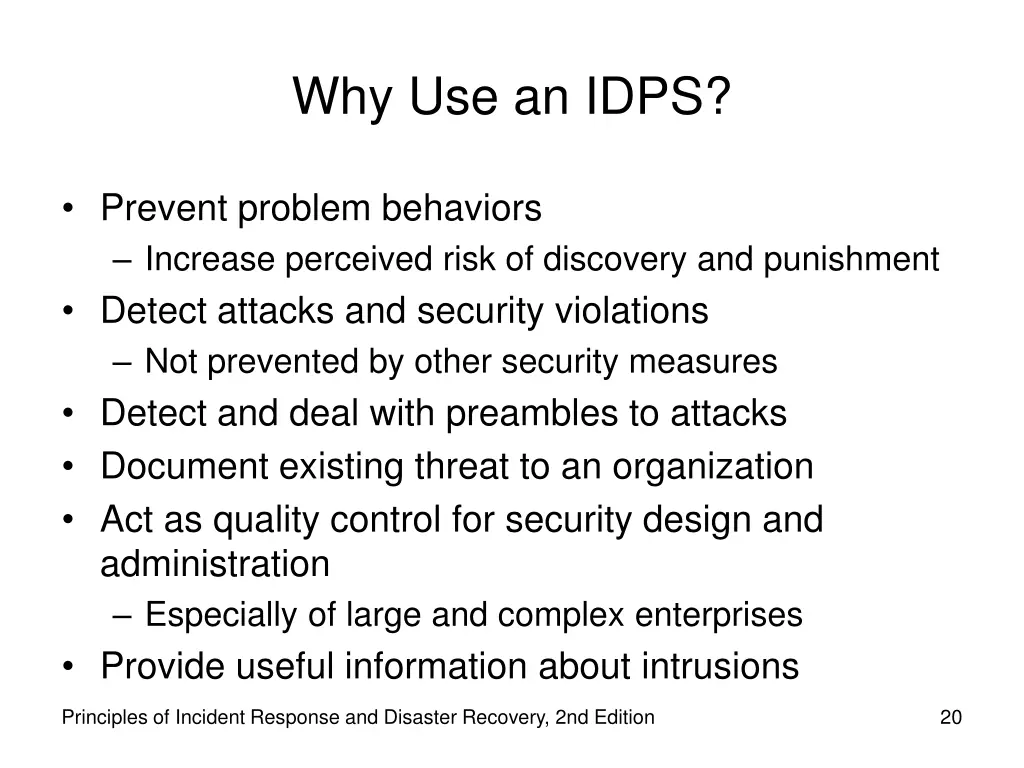 why use an idps