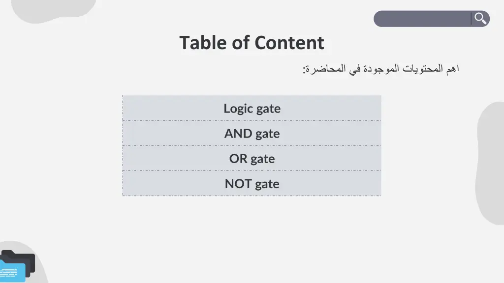 table of content