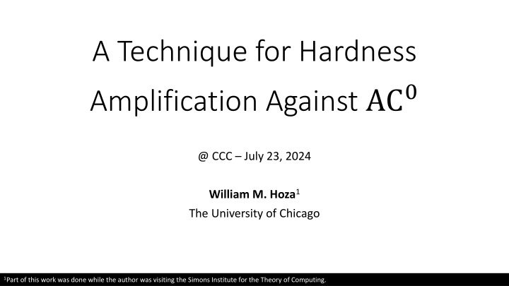 a technique for hardness amplification against
