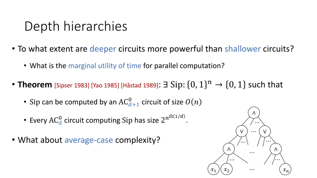 depth hierarchies