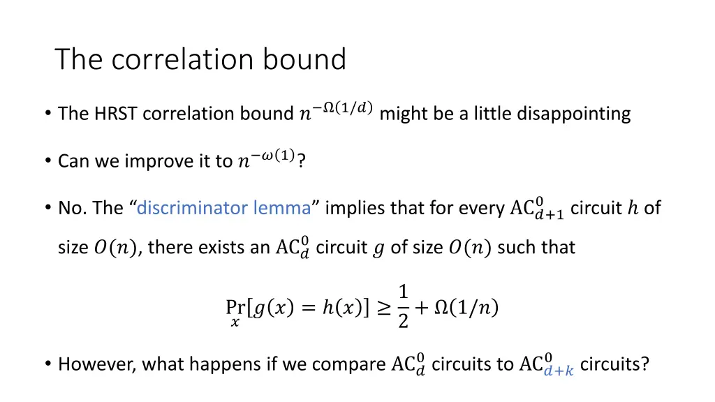 the correlation bound