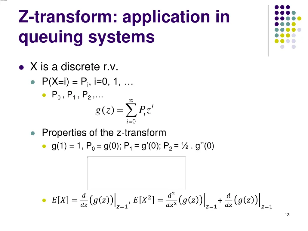 z transform application in queuing systems