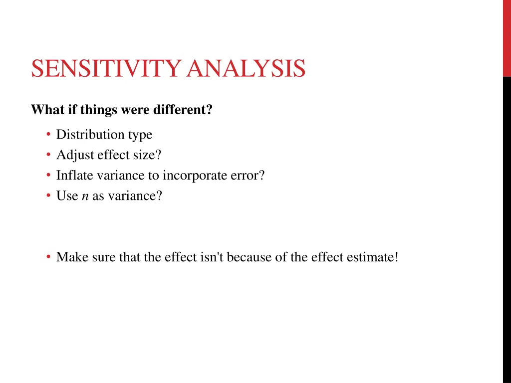 sensitivity analysis