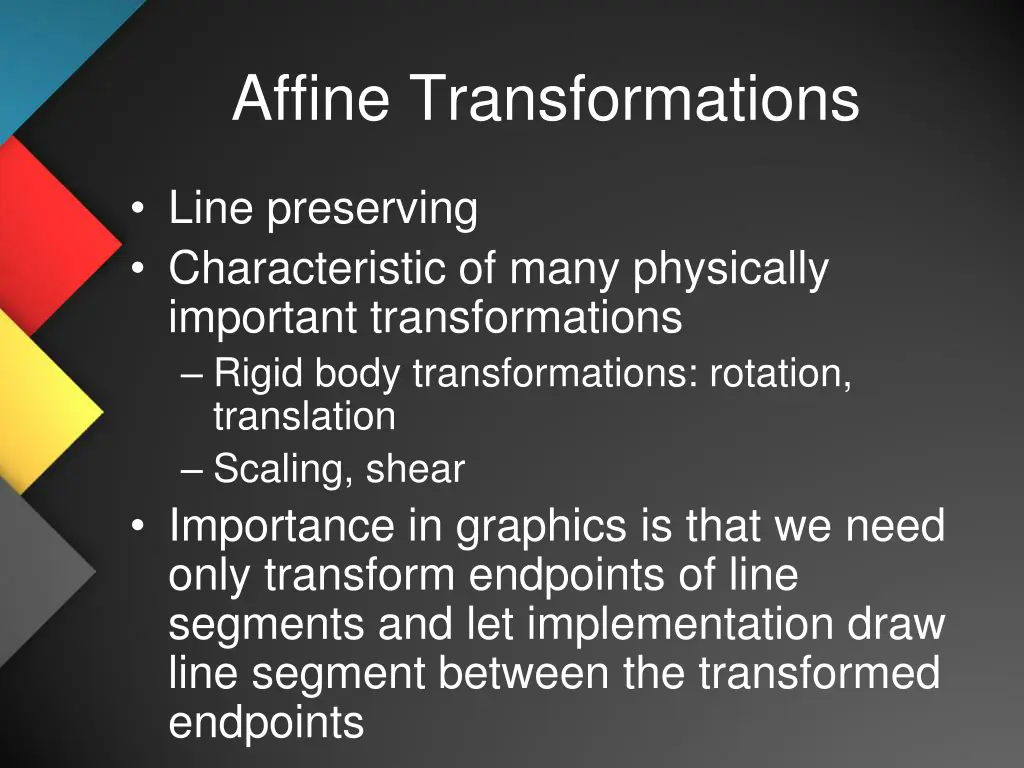 affine transformations