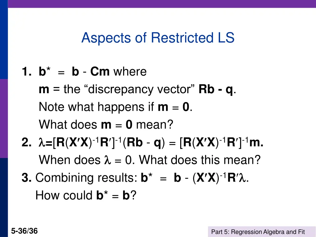 aspects of restricted ls