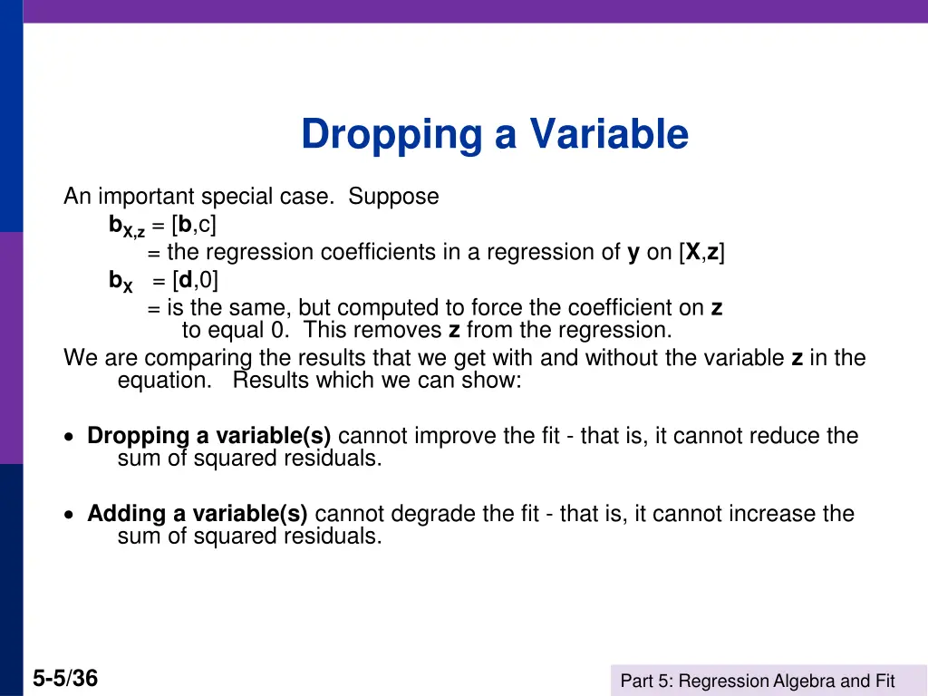 dropping a variable