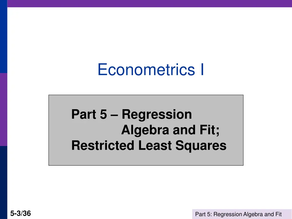 econometrics i 1