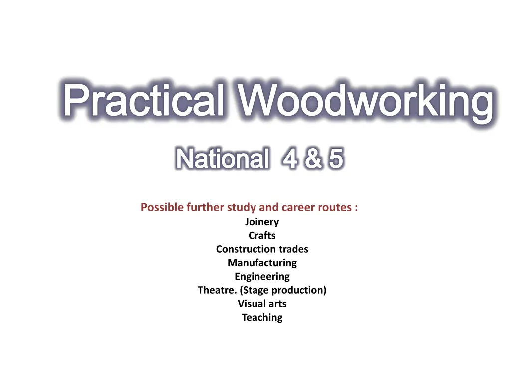 practical woodworking 1