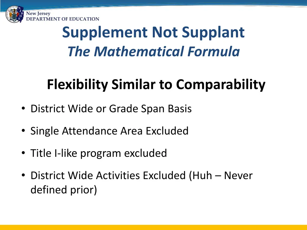new jersey department of education supplement 4
