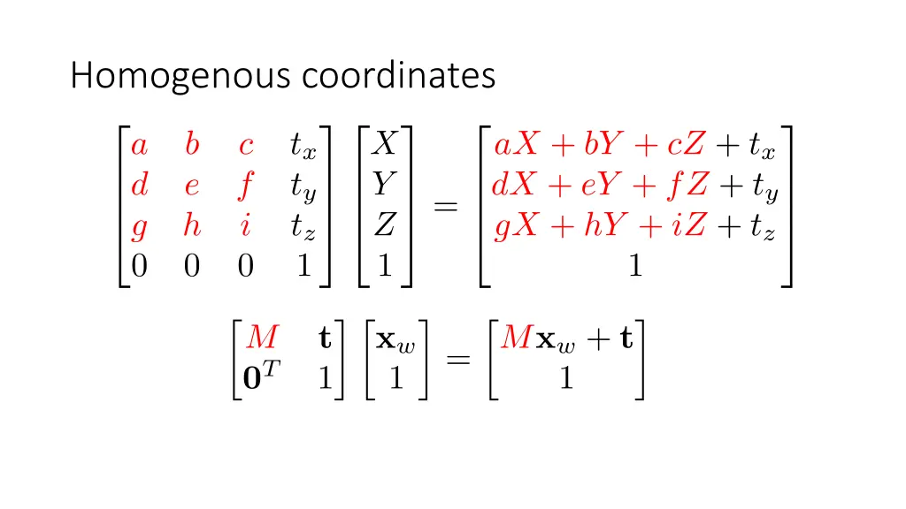 homogenous coordinates 1