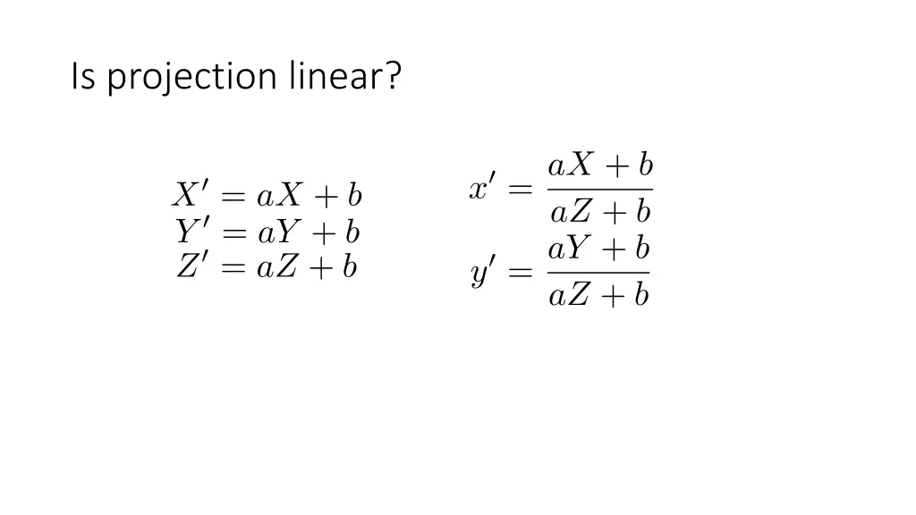 is projection linear