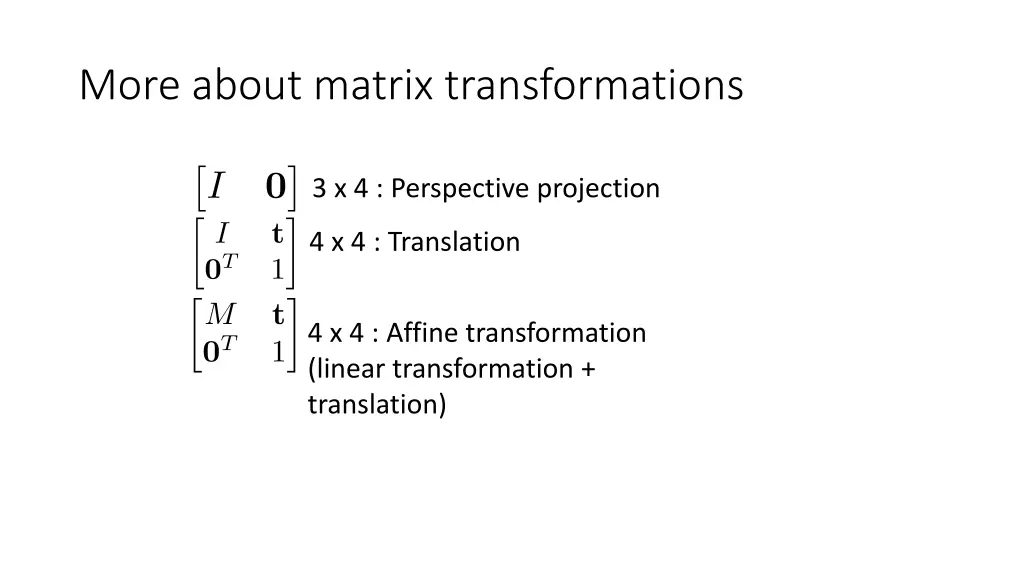more about matrix transformations