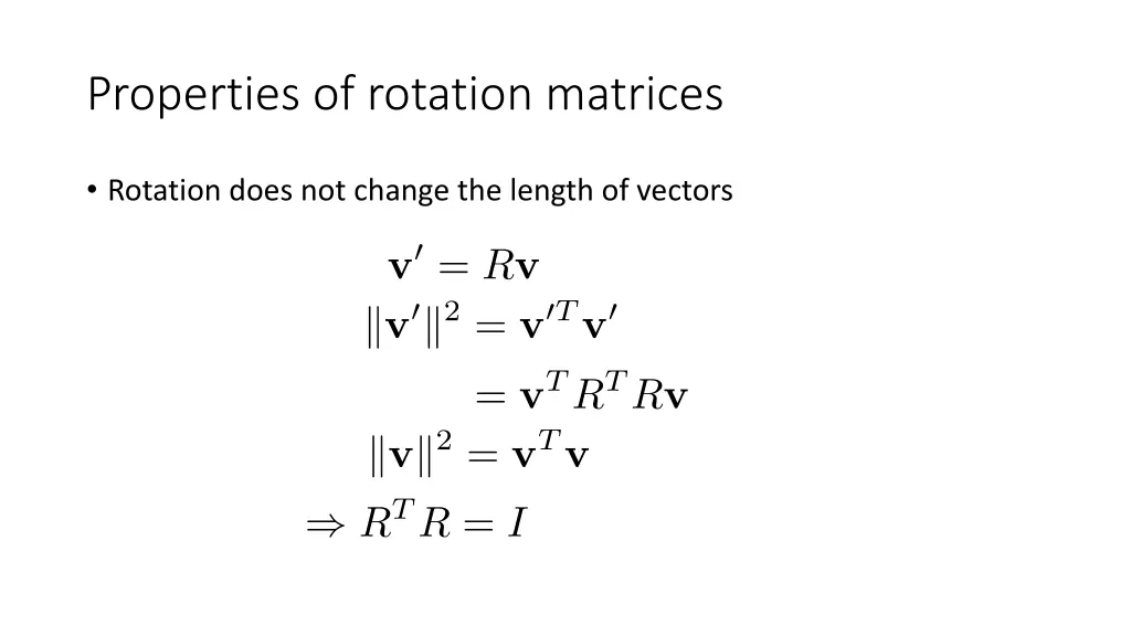 properties of rotation matrices