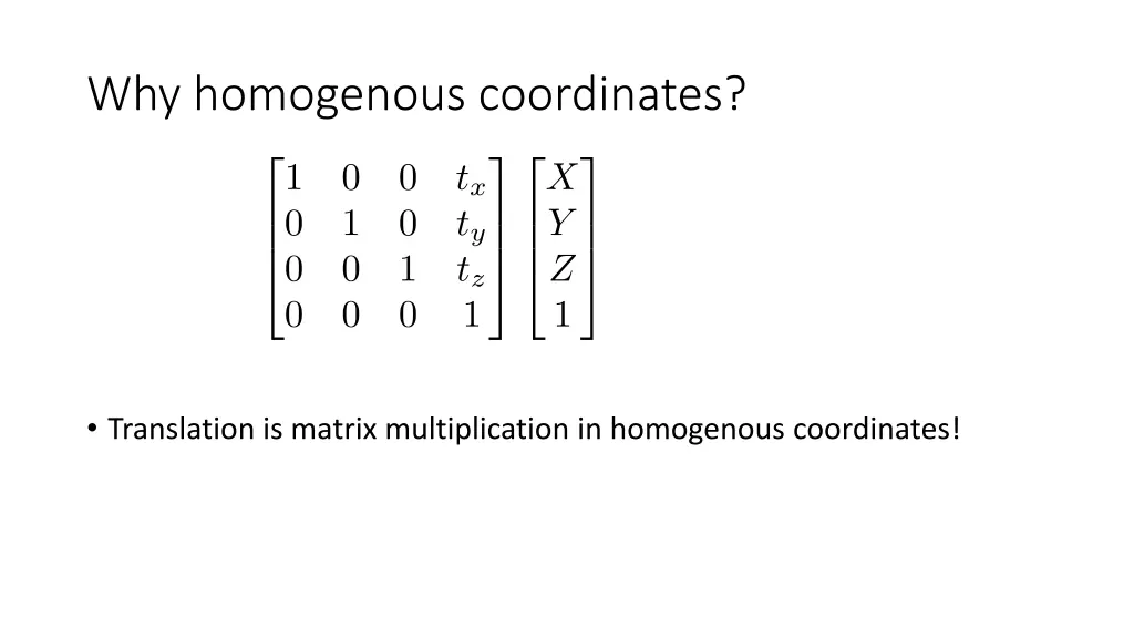 why homogenous coordinates 2
