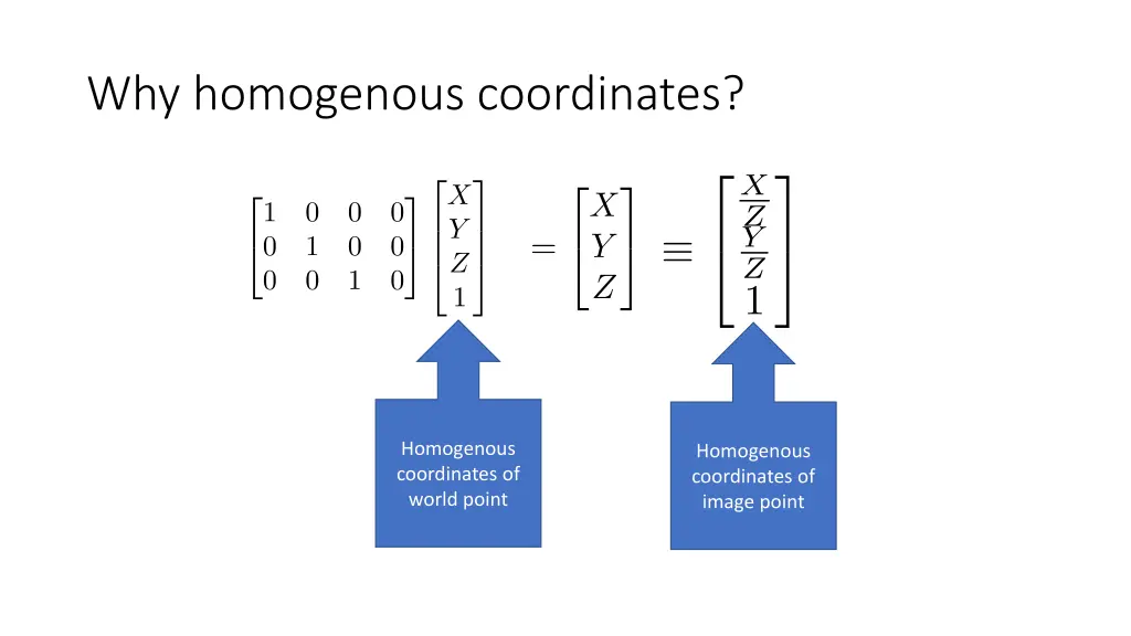why homogenous coordinates