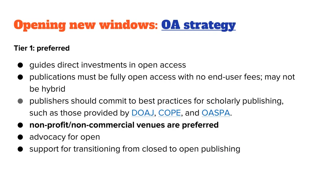 opening new windows oa strategy