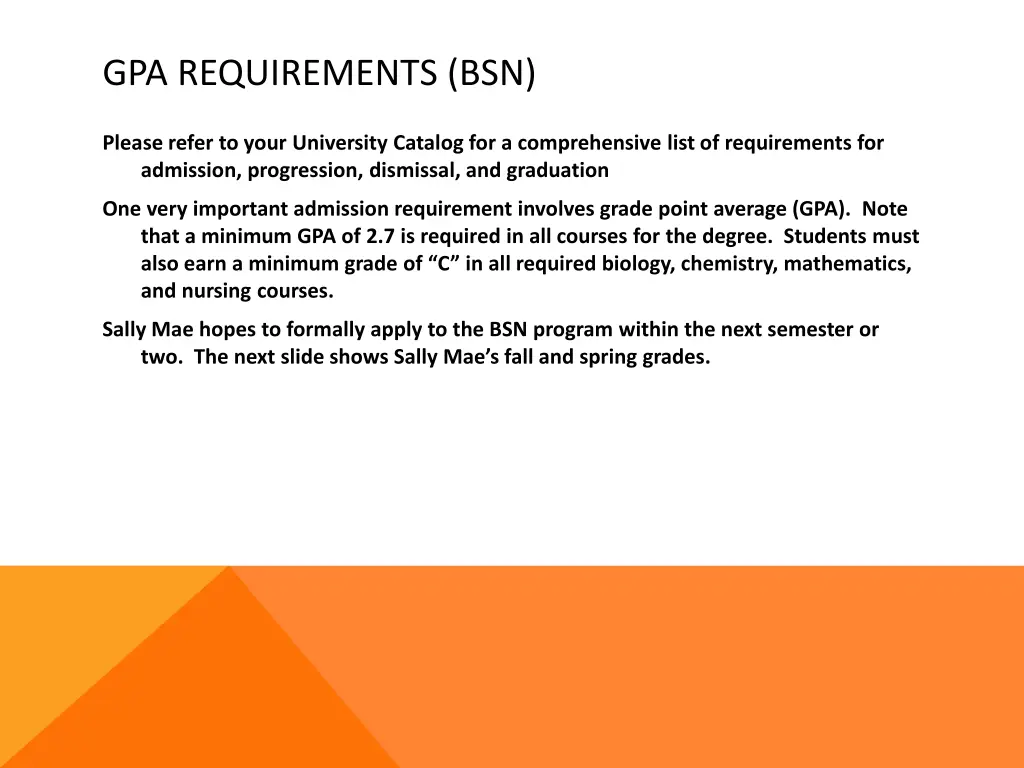 gpa requirements bsn