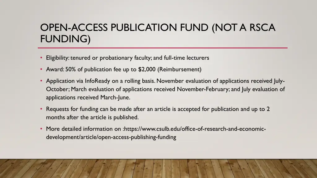 open access publication fund not a rsca funding