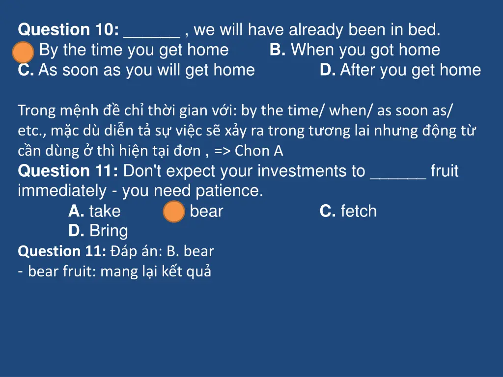 question 10 we will have already been