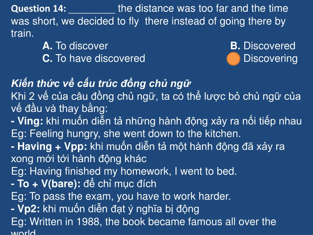 question 14 the distance was too far and the time