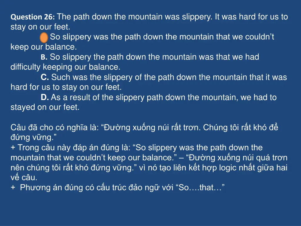 question 26 the path down the mountain