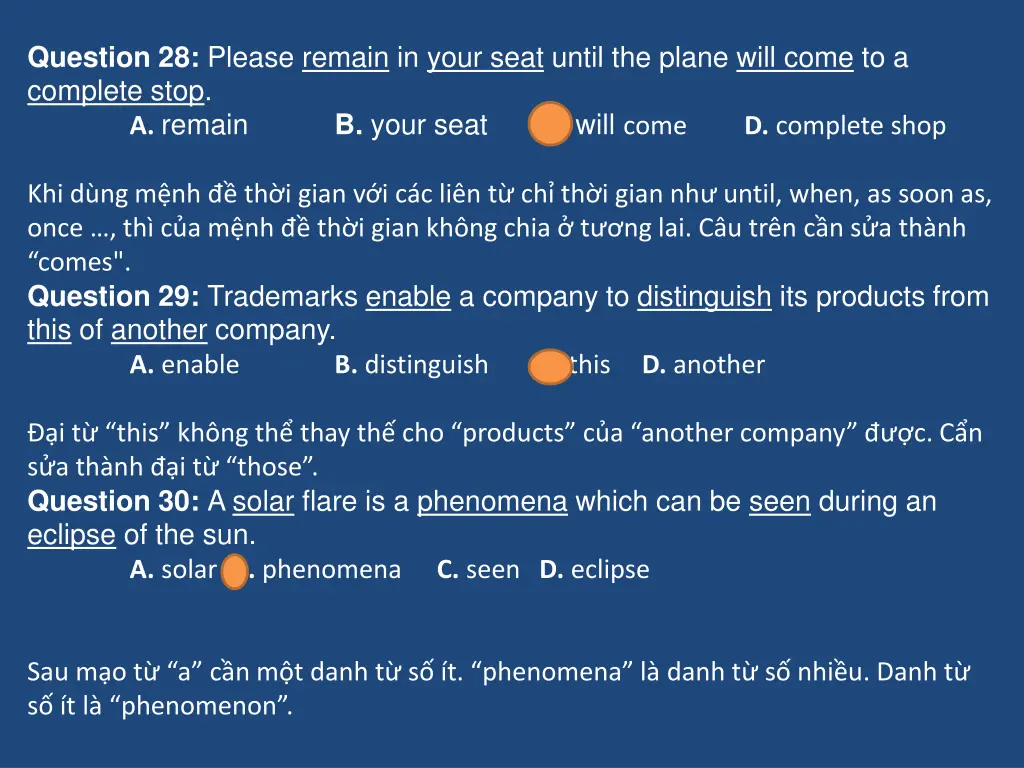 question 28 please remain in your seat until