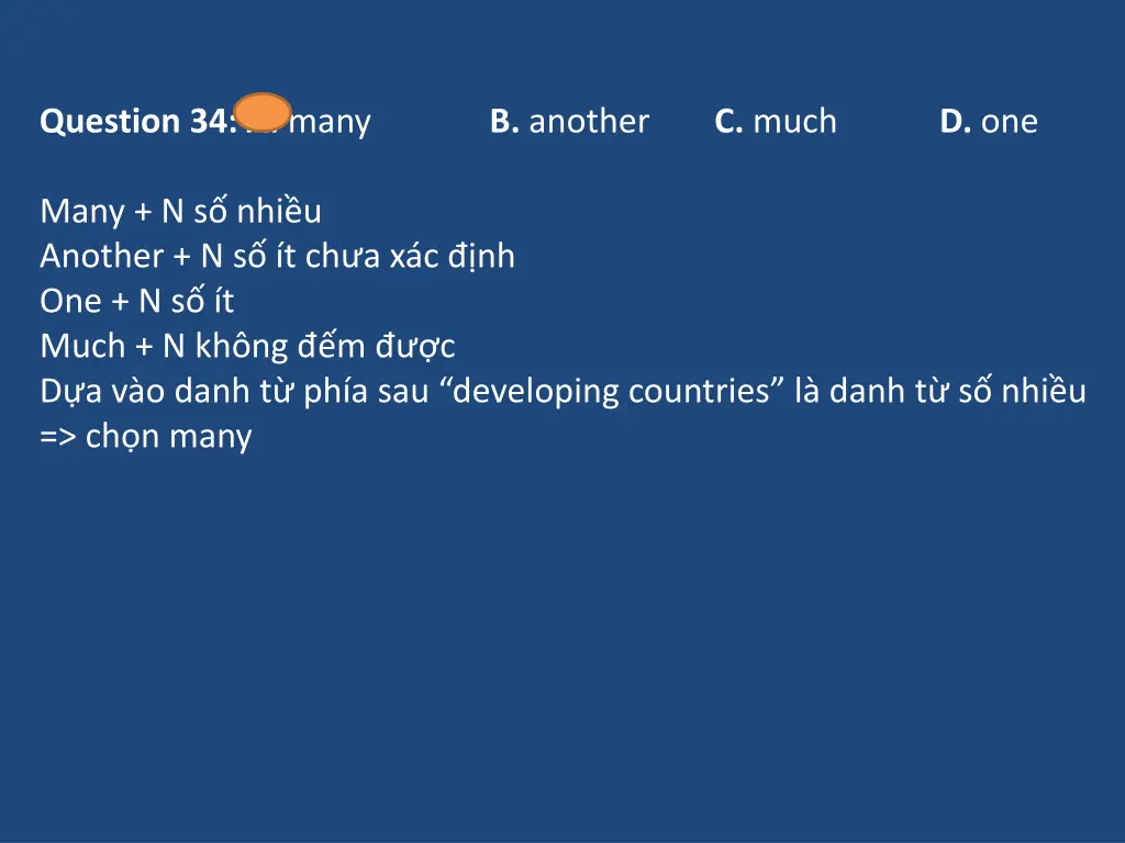 question 34 a many