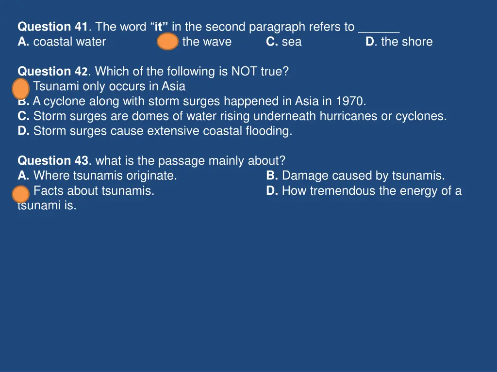 question 41 the word it in the second paragraph