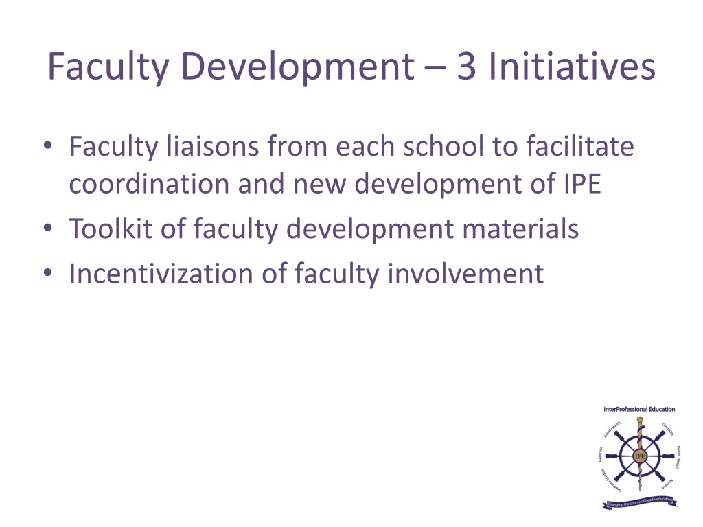 faculty development 3 initiatives