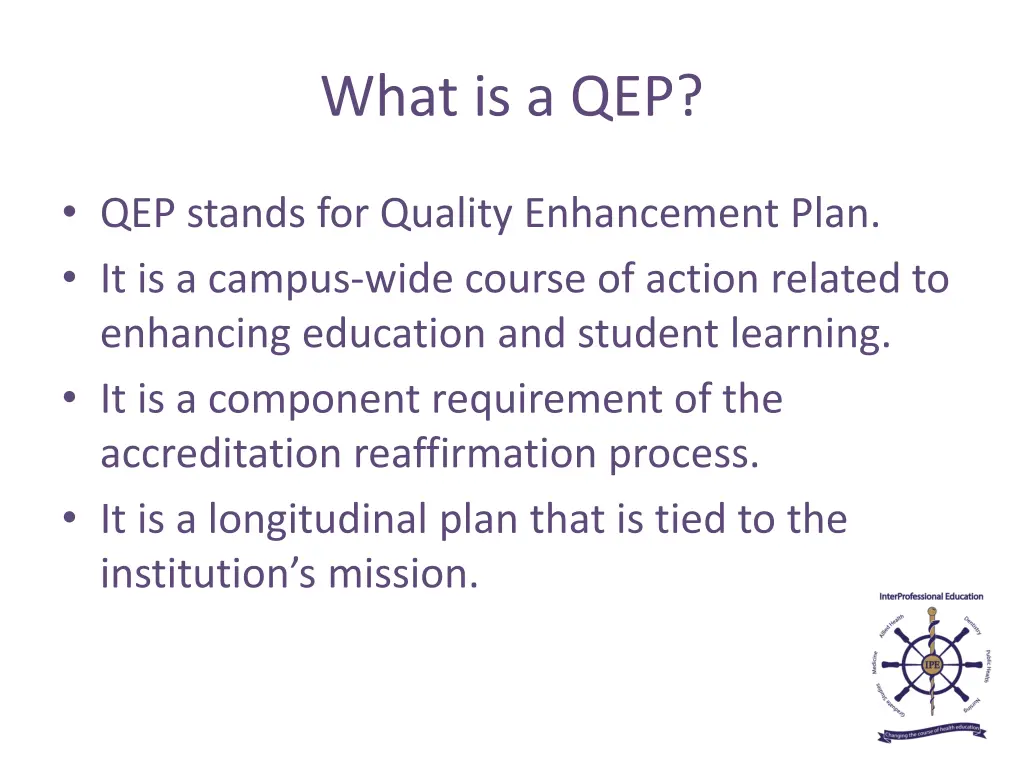what is a qep