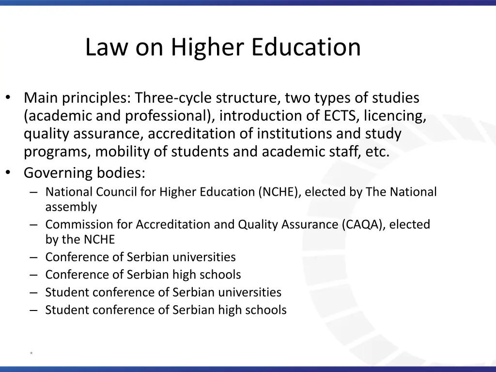 law on higher education
