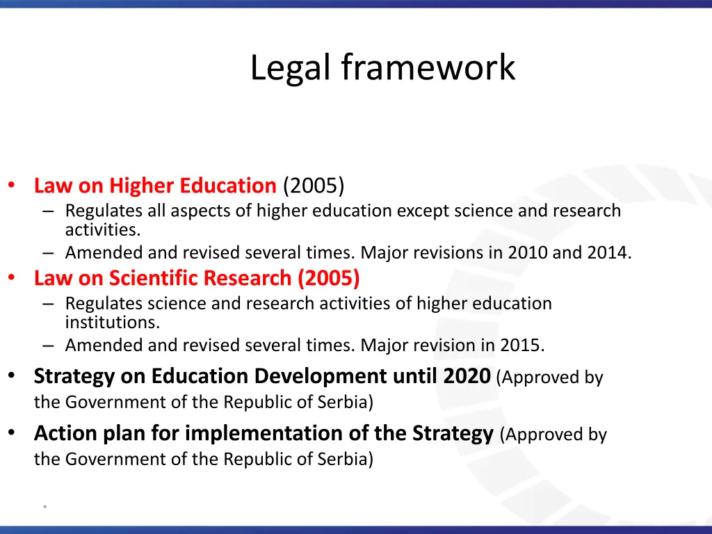 legal framework