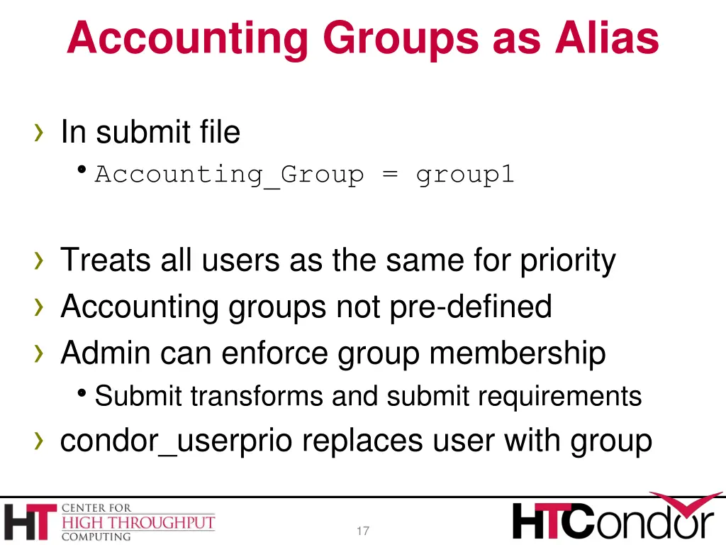 accounting groups as alias