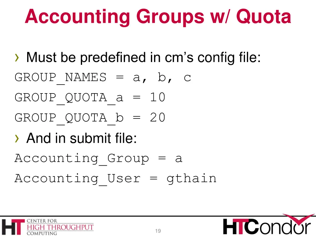 accounting groups w quota