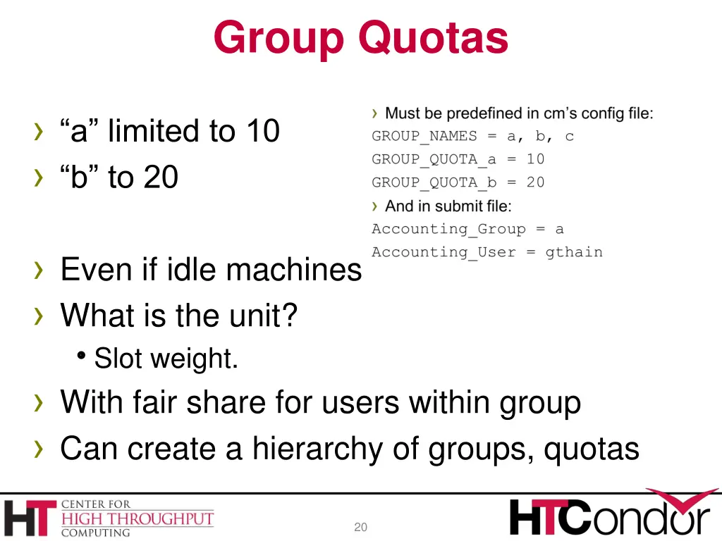 group quotas