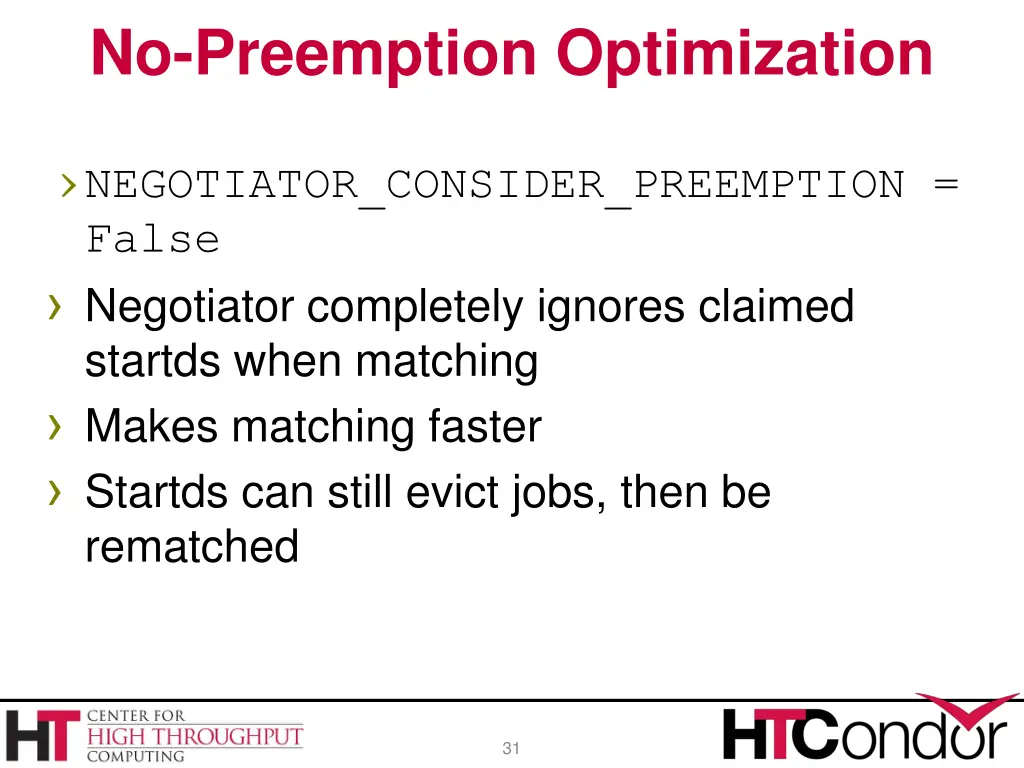 no preemption optimization