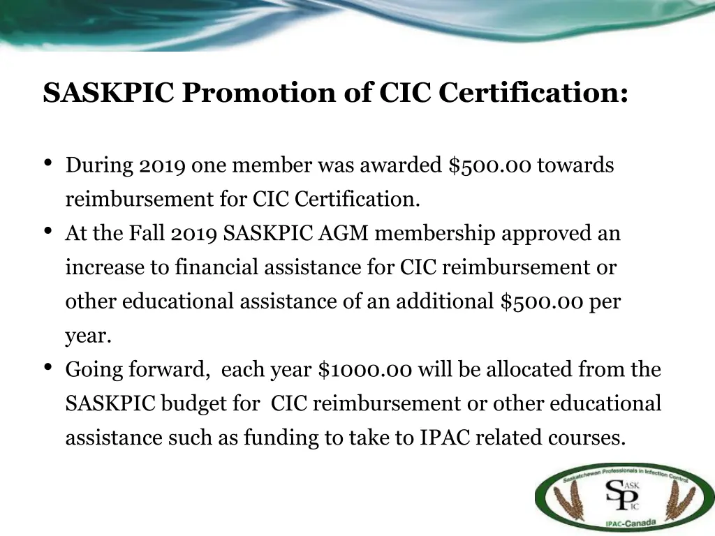 saskpic promotion of cic certification