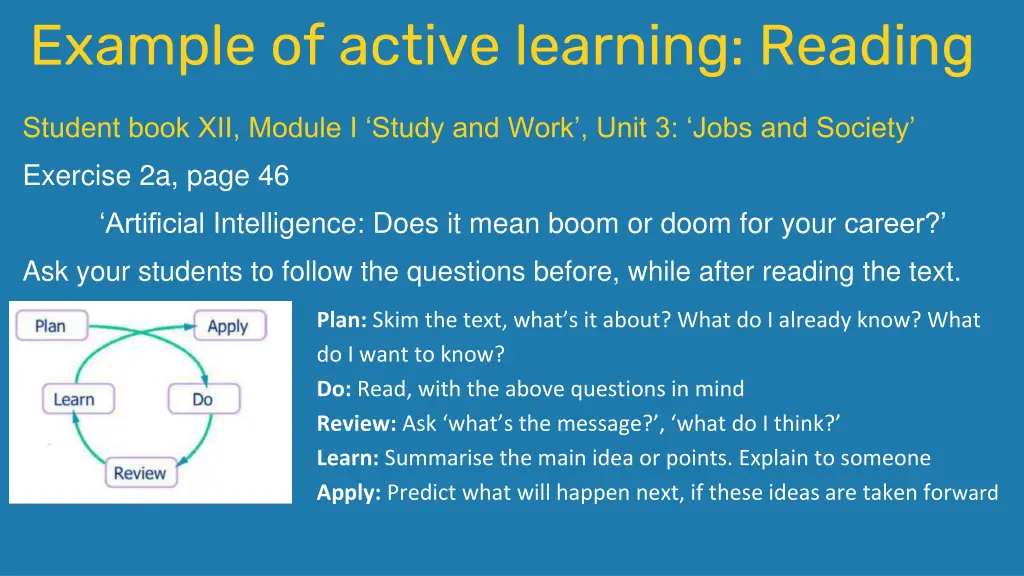 example of active learning reading
