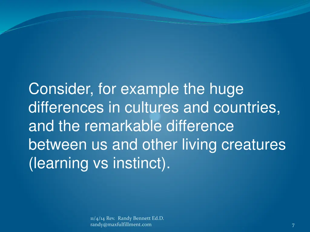 consider for example the huge differences