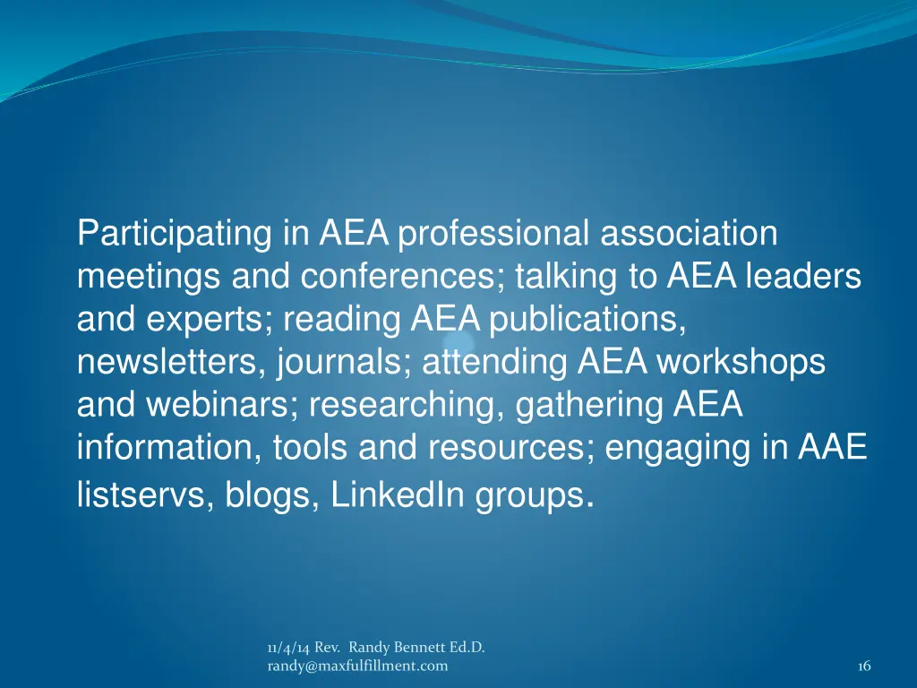 participating in aea professional association