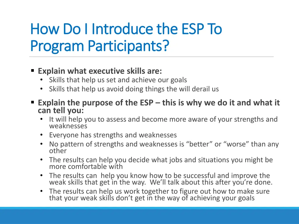 how do i introduce the esp to how do i introduce
