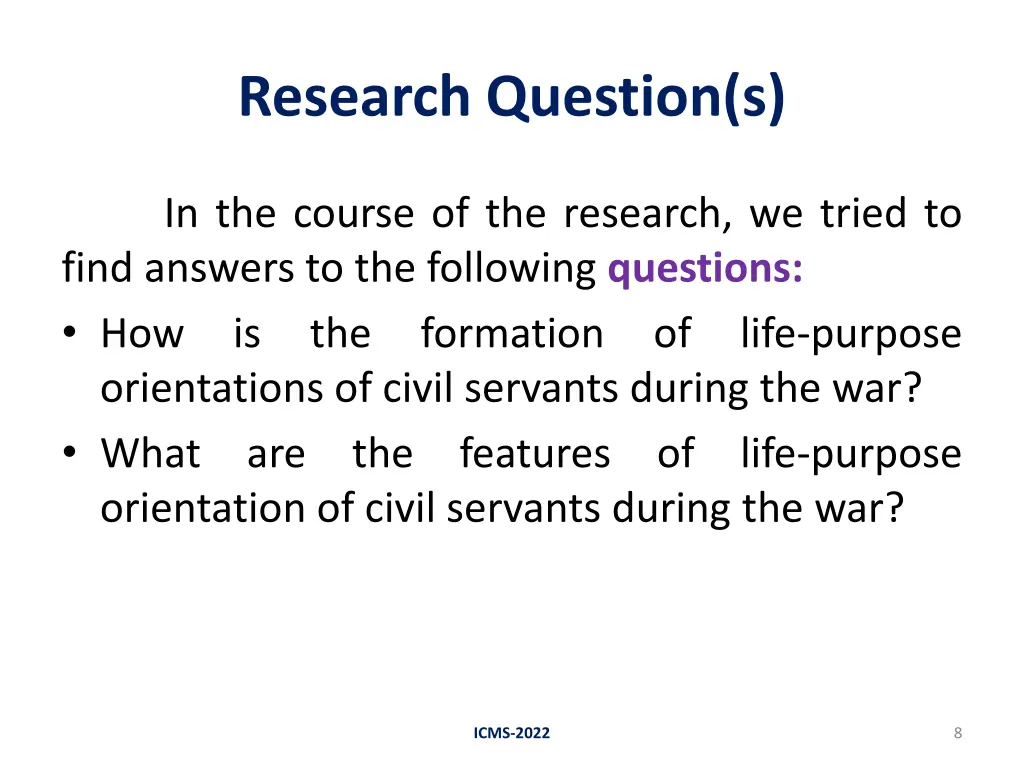 research question s