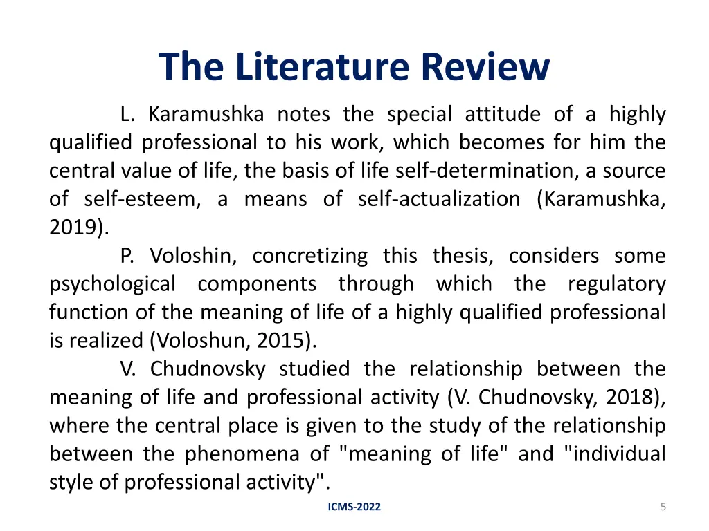 the literature review