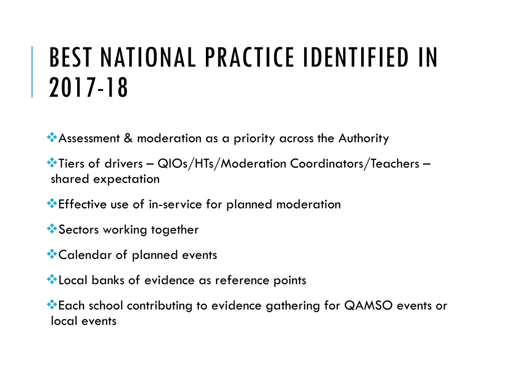 best national practice identified in 2017 18