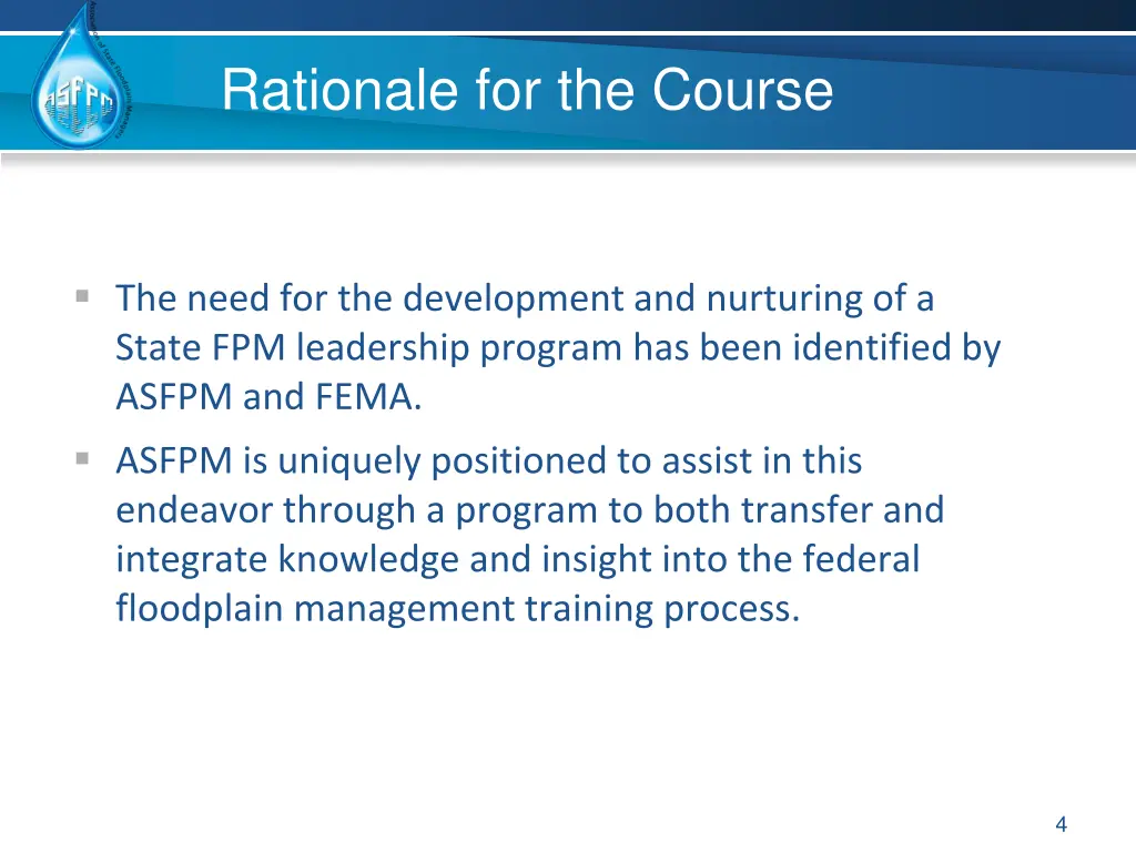 rationale for the course